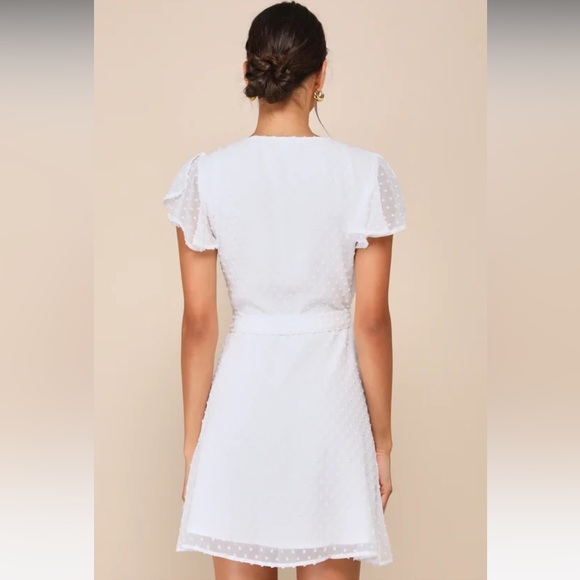 Lulus Flutter Sleeve Wrap Mini Dress - Picture 2 of 8